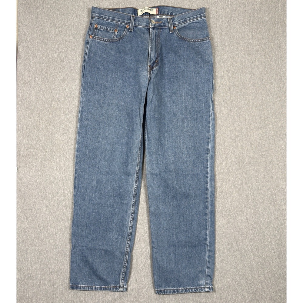 Levis 550 Jeans Mens 35x32 Relaxed Fit Tapered Leg Denim Pants Light Wash Y2K
